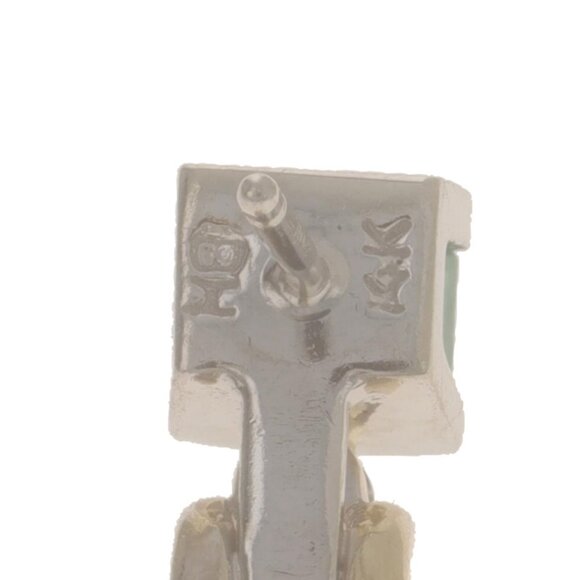 Yellow Gold Emerald Diamond Short J-Hook Earrings - 14k .80ctw Pierced - Picture 4 of 4